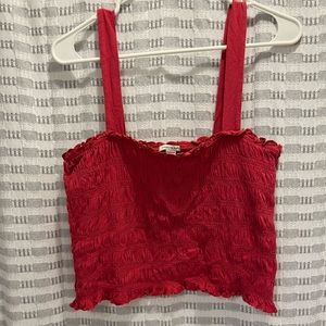 Reddish pink American eagle cropped tank